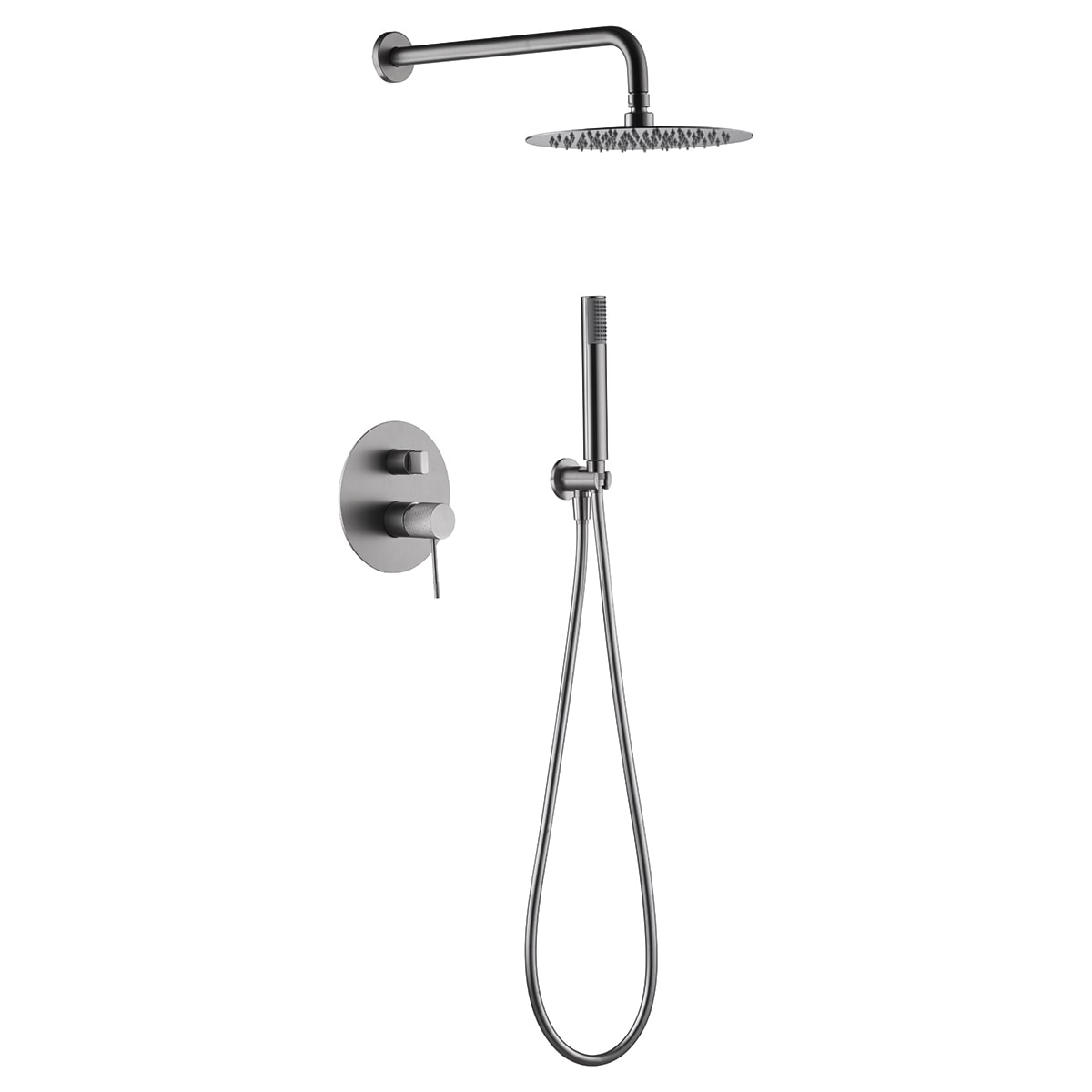 Conjunto De Ducha Empotrado Monomando  Line Níquel Cepillado