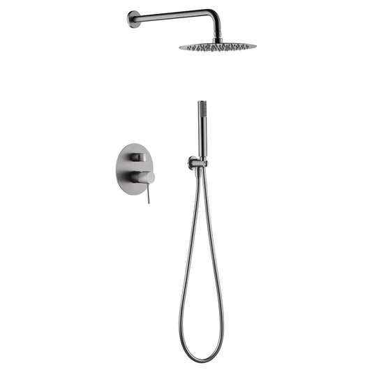 Conjunto De Ducha Empotrado Monomando  Line Níquel Cepillado