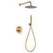 Conjunto De Ducha Empotrado Monomando Line Oro Cepillado
