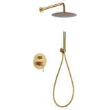 Conjunto De Ducha Empotrado Monomando Line Oro Cepillado