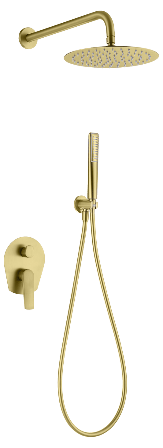 Conjunto Ducha Monomando Empotrado Delos Oro Cepillado
