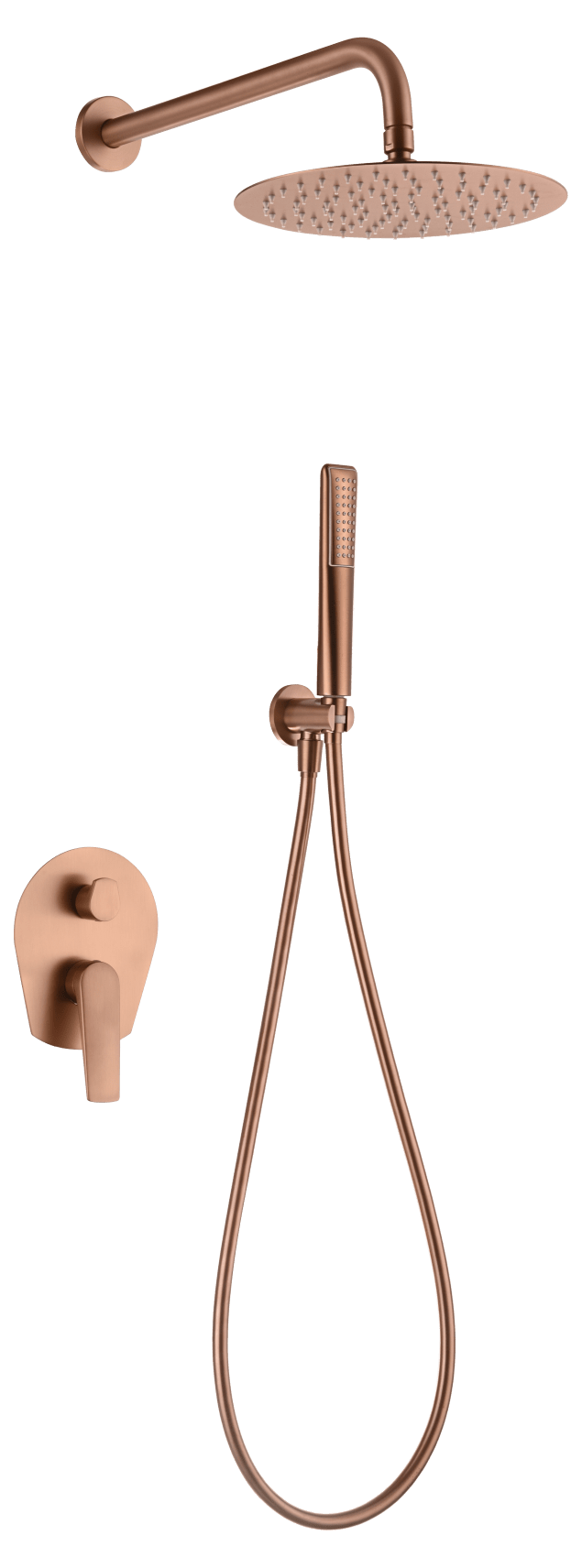 Conjunto Ducha Monomando Empotrado Delos Oro Rosa Cepillado