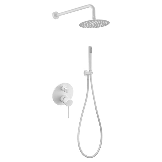 Conjunto De Ducha Empotrado Monomando Milos Blanco Mate