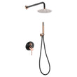 Conjunto De Ducha Empotrado Monomando Milos Negro Oro Rosa