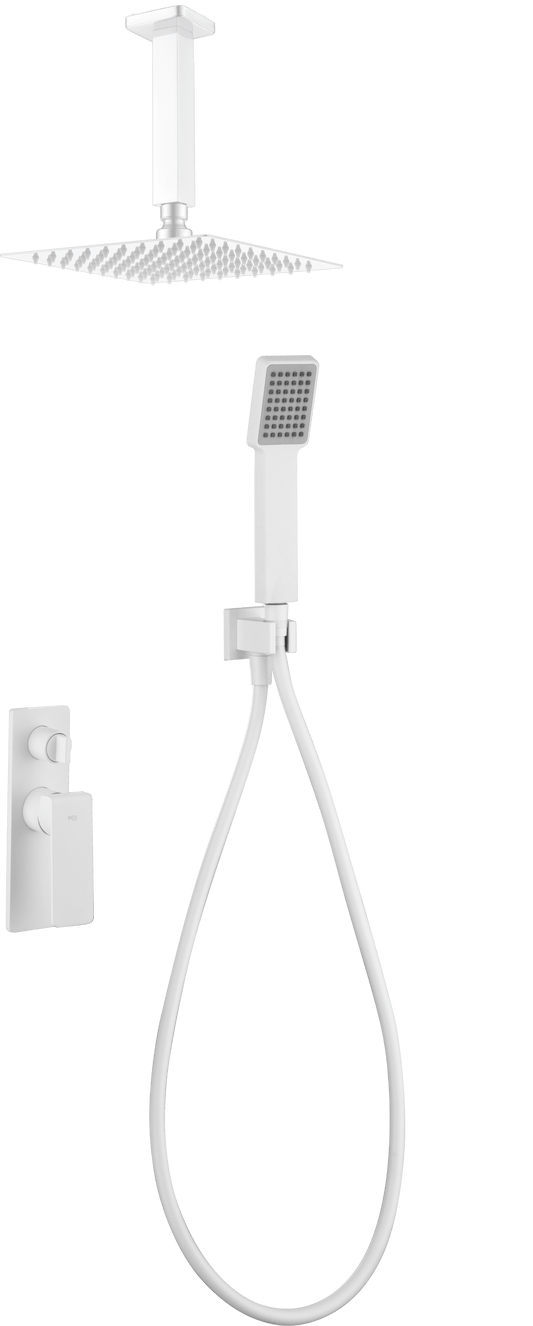 Conjunto Ducha Monomando Empotrado Nadi Blanco Mate