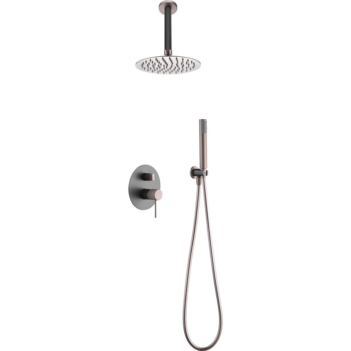 Conjunto De Ducha Empotrado Monomando Top Gris Champagne