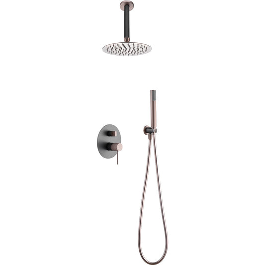 Conjunto De Ducha Empotrado Monomando Top Gris Champagne