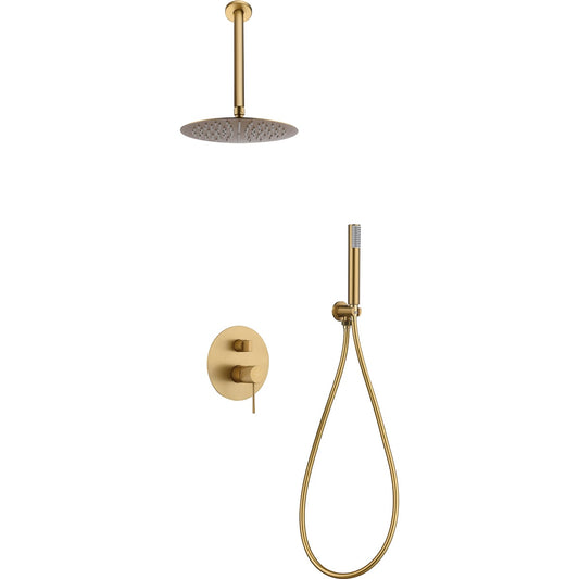 Conjunto De Ducha Empotrado Monomando Top Oro Cepillado