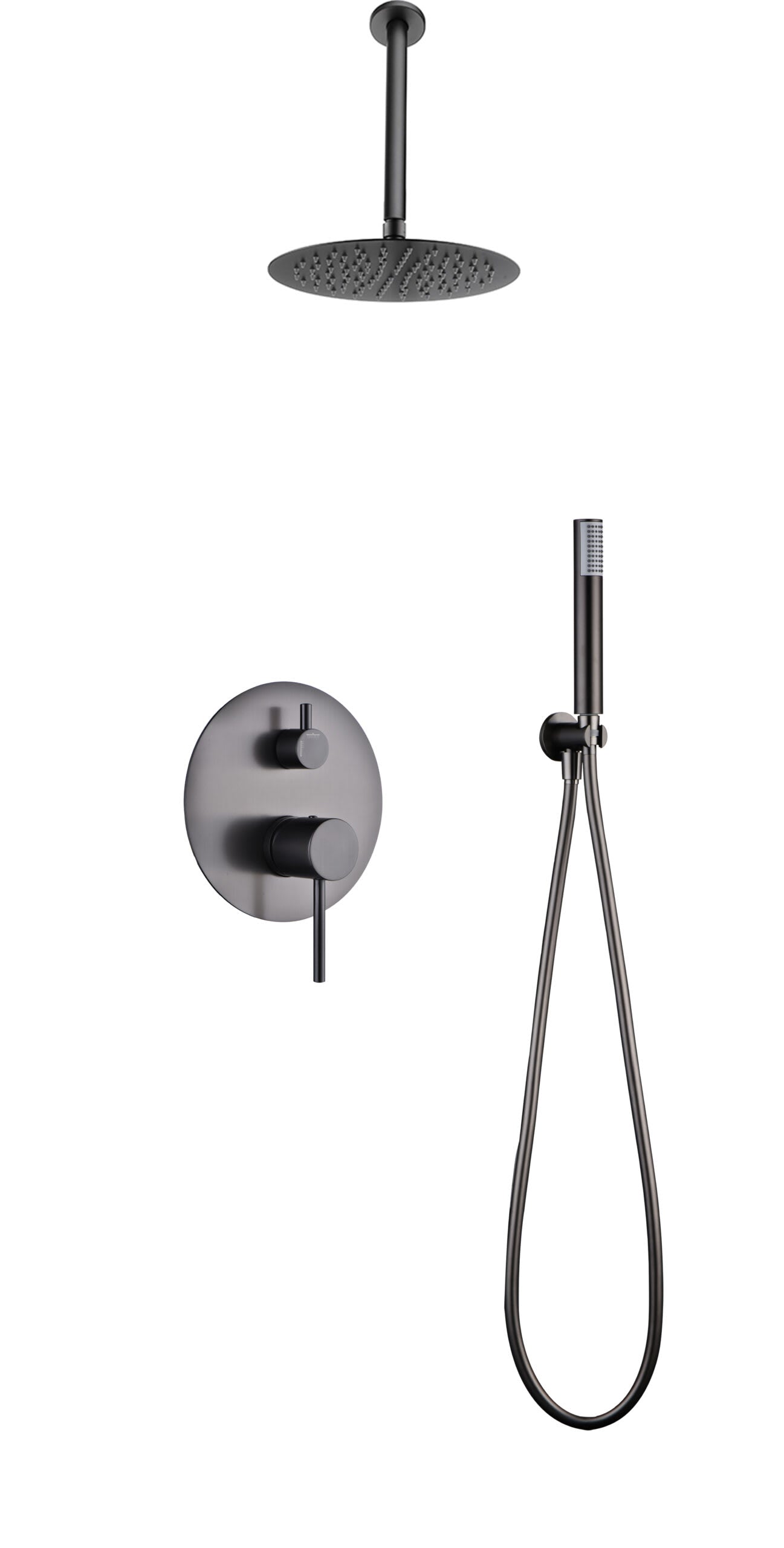 Conjunto Ducha Monomando Empotrado Tívoli Black Gun Metal