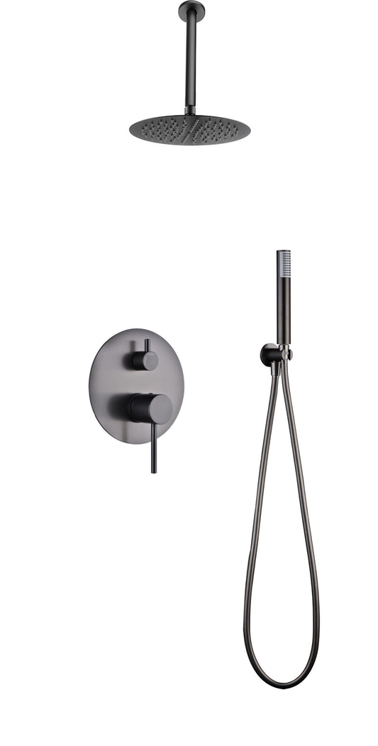 Conjunto Ducha Monomando Empotrado Tívoli Black Gun Metal