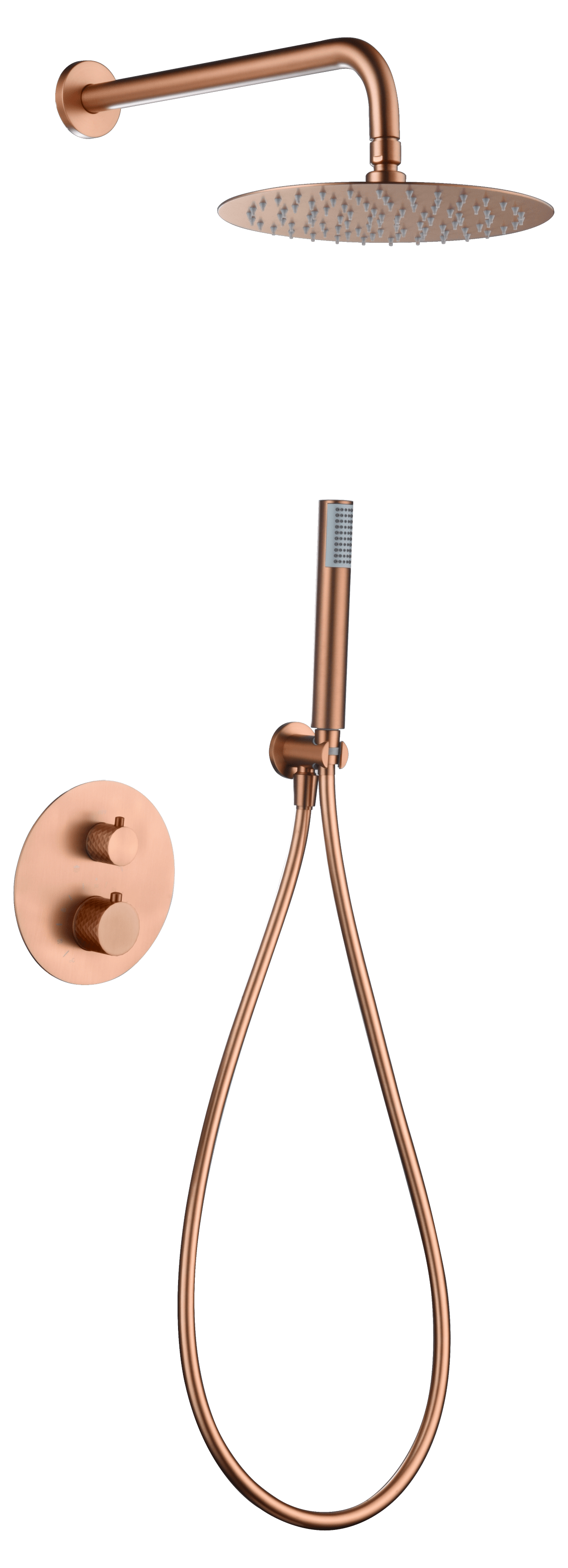 Conjunto Ducha Termostático Empotrado Génova Oro Rosa Cepill