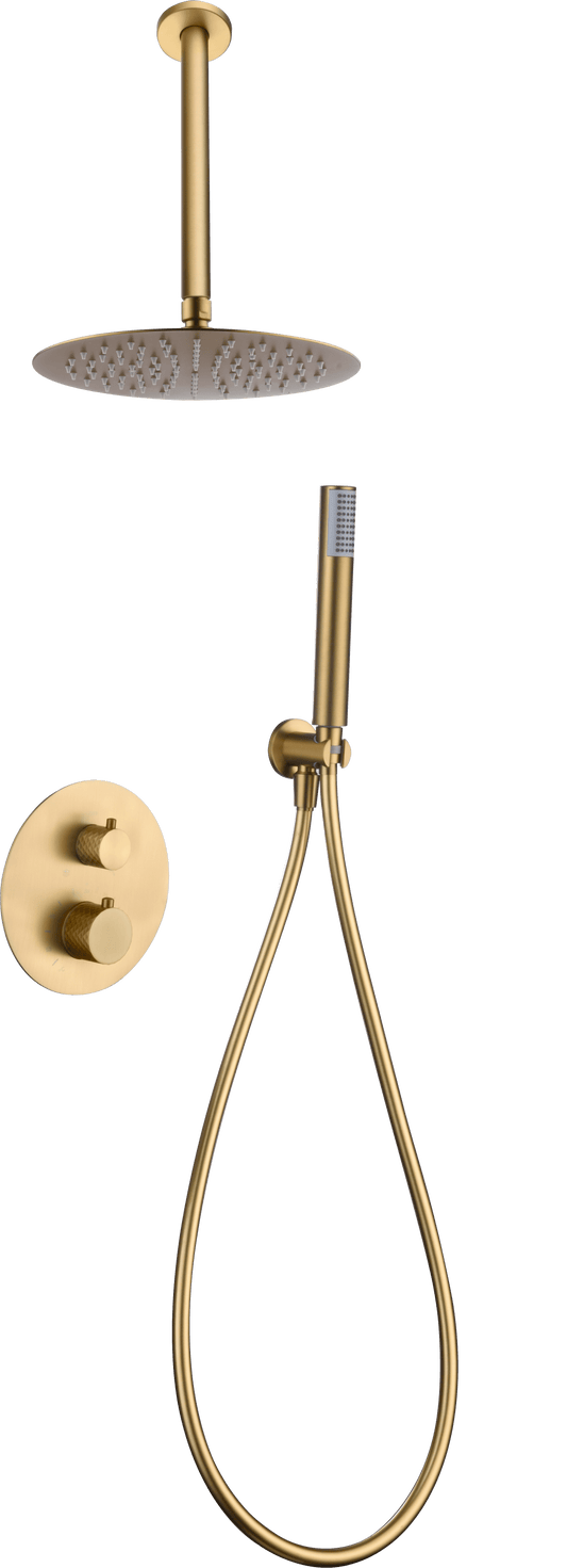 Conjunto Ducha Termostático Empotrado Piamonte Oro