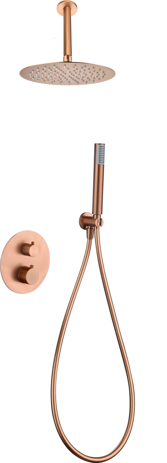 Conjunto Ducha Termostático Empotrado Piamonte Oro