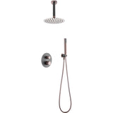 Conjunto De Ducha Empotrado Termostático  Top Gris Champagne