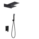Conjunto De Ducha Empotrado Termostático  Rodas Negro Mate