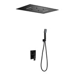 Conjunto De Ducha Empotrado Monomando Sumatra Negro Mate Con Premarco
