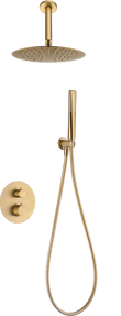 Conjunto Ducha Termostático Empotrado Salerno Oro Cepillado