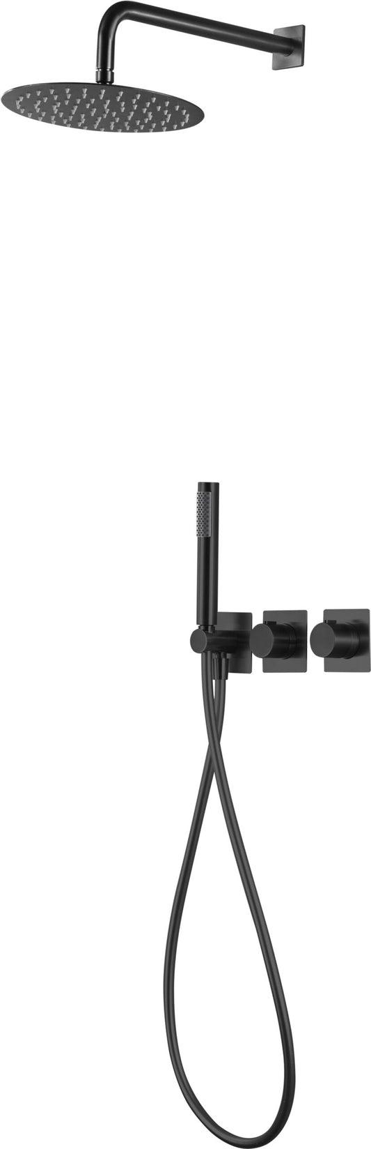 Conjunto Ducha Termostático Empotrado Tíbet Negro Mate
