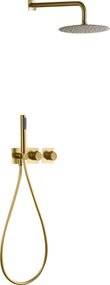 Conjunto Ducha Termostático Empotrado Tíbet Oro Cepillado