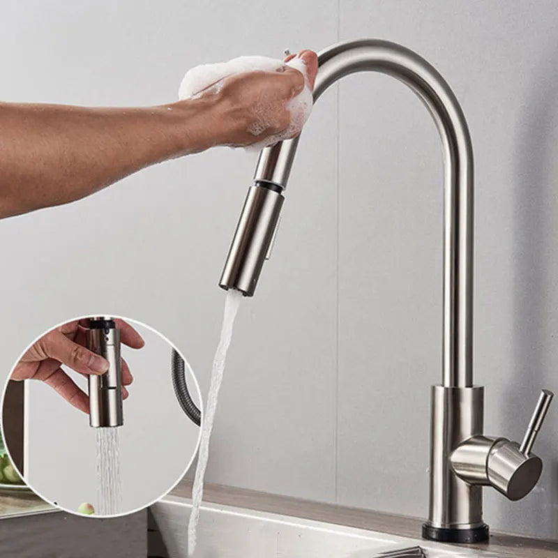 Smart Touch Pull Out Spray 360 Rotation Kitchen Faucet