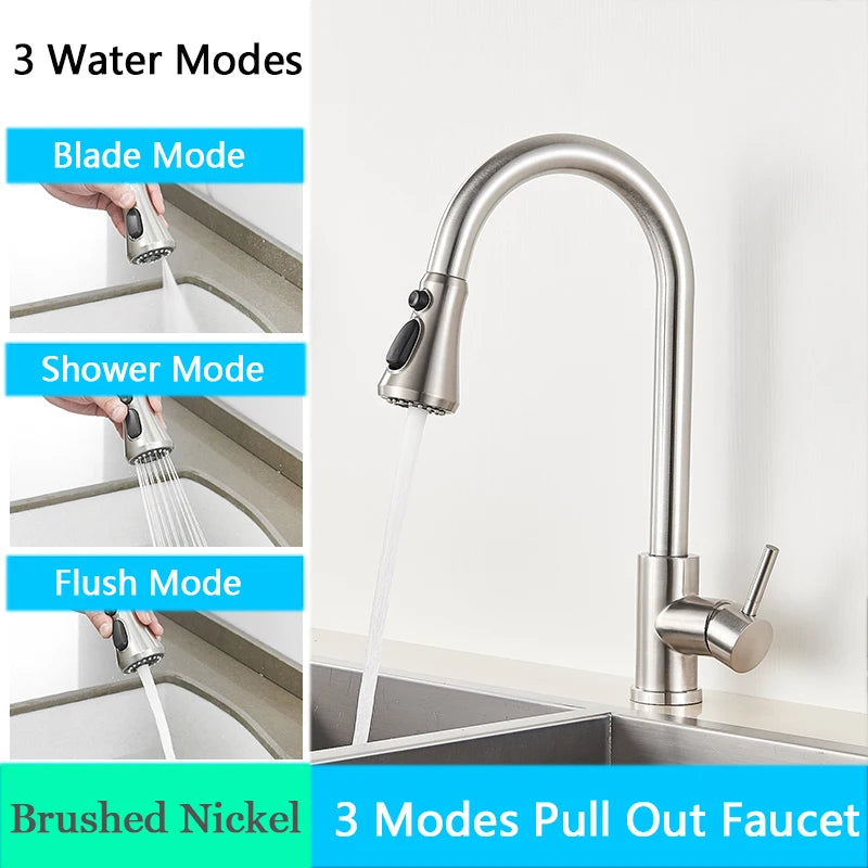 2 in 1 Spout Pull Out Single Handle Kitchen Sink Faucet
