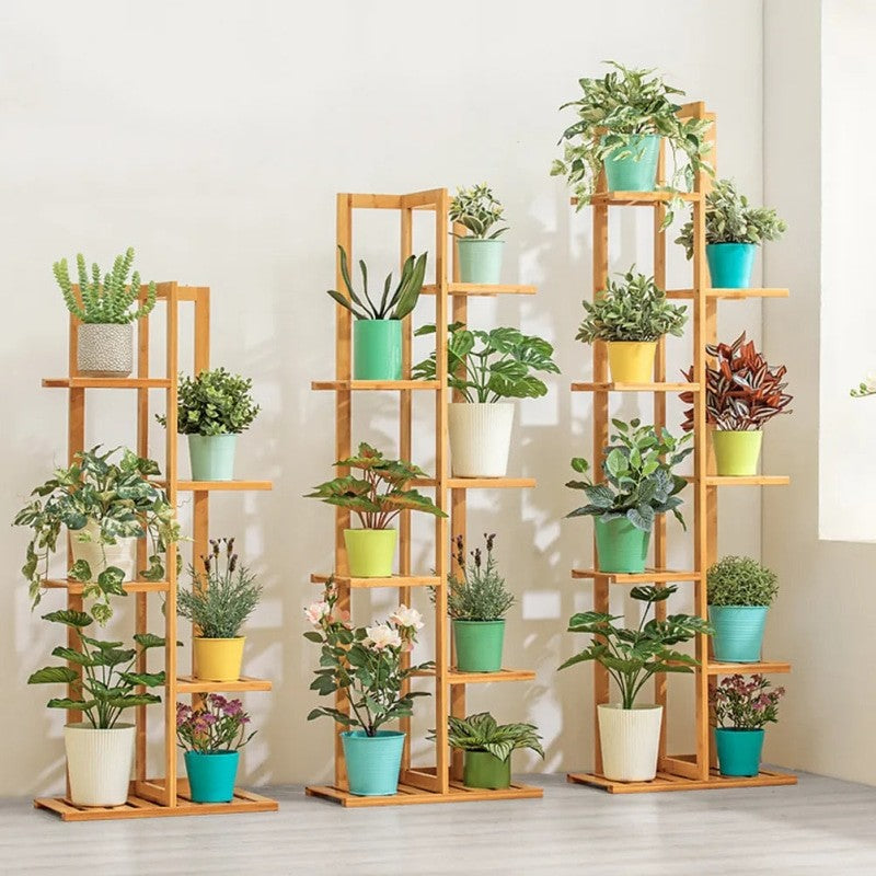 5 to 6 Tier Bamboo Shelf for Flower Pots