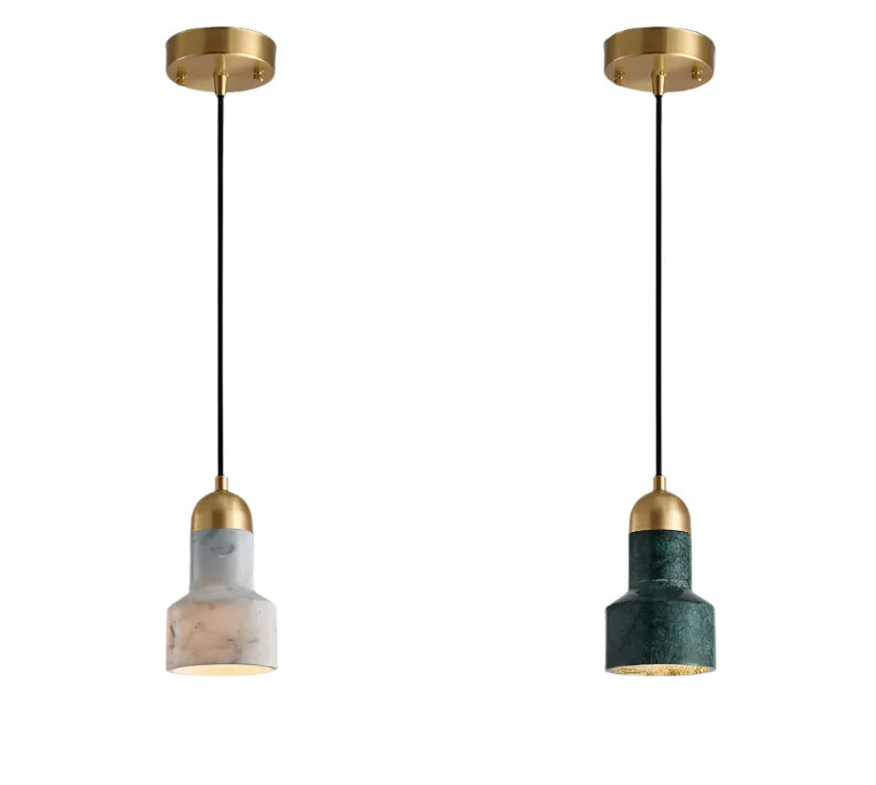 Nordic Chandelier  Modern Minimalist Marble Copper Lamp