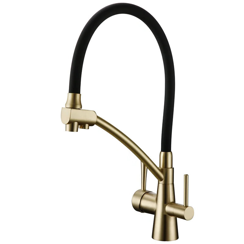 Pull Out Double Handle Single Hole Kitchen Faucet