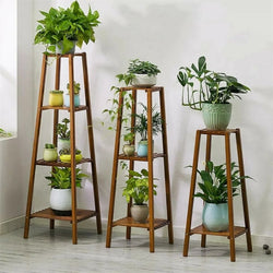 Bamboo Plant Stand Flower Pot Display Shelf