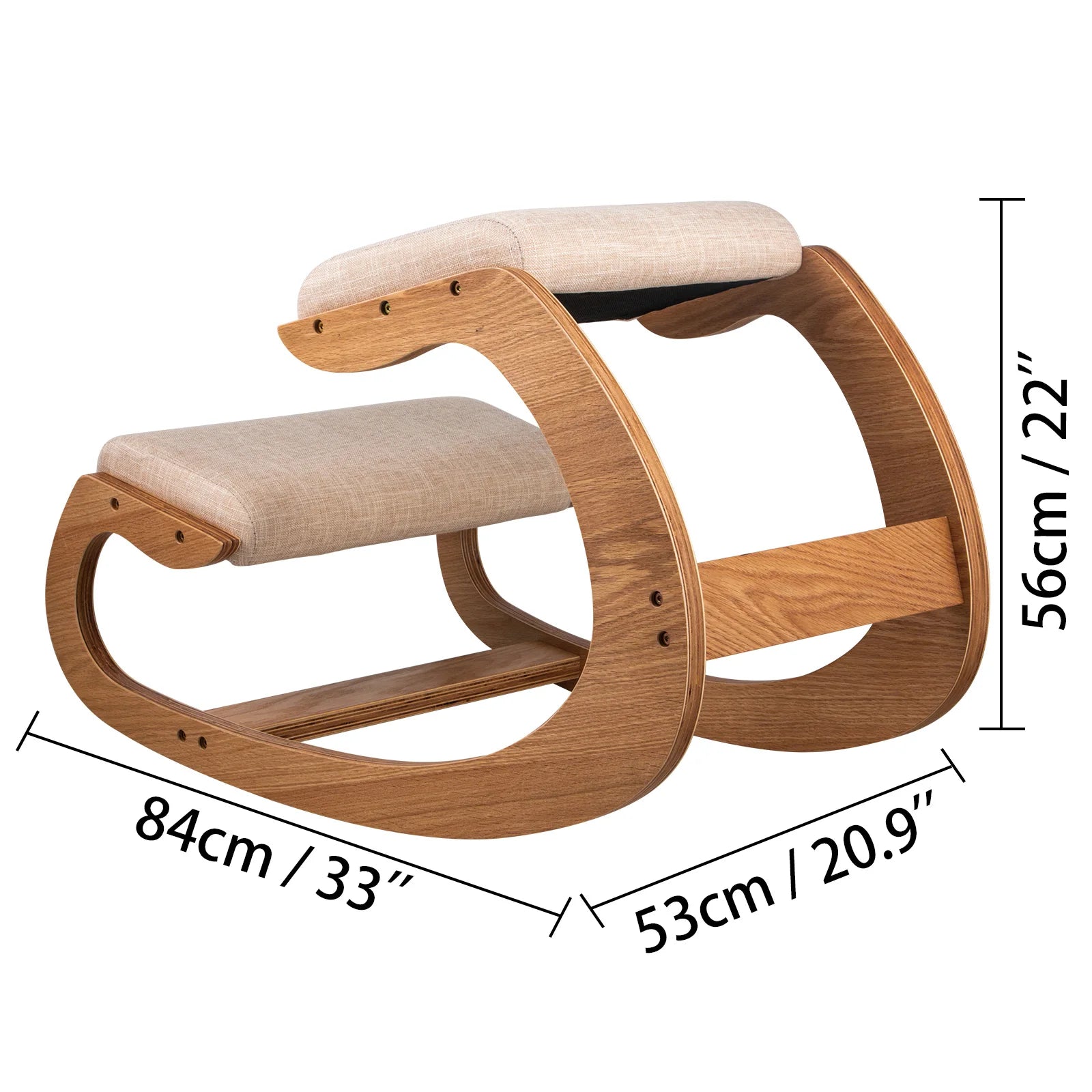 Ergonomic Wooden Kneeling Stool Posture Office Chair