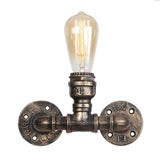 Vintage Water Industrial Rust Pipe Wall Lamp