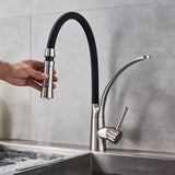 Single Handle 360 Rotate Pull Out Spray Sink Faucet