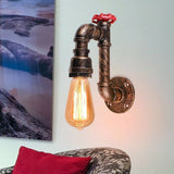 Iron Rust Water Pipe Vintage Wall Lamp