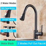 2 in 1 Spout Pull Out Single Handle Kitchen Sink Faucet