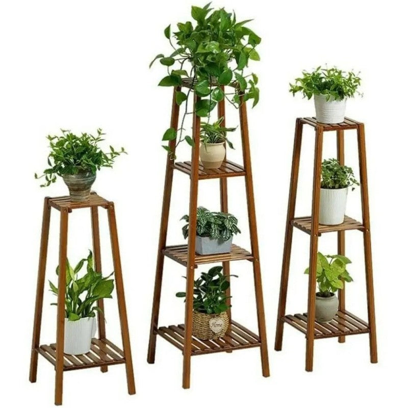 Bamboo Plant Stand Flower Pot Display Shelf