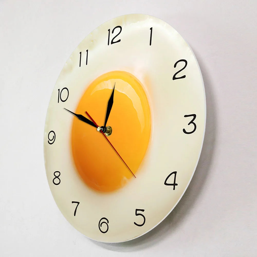 3D Sunny Side Up Fried Egg Wall Art Clock