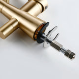 Pull Out Double Handle Single Hole Kitchen Faucet