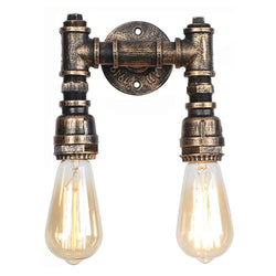 Vintage Water Industrial Rust Pipe Wall Lamp