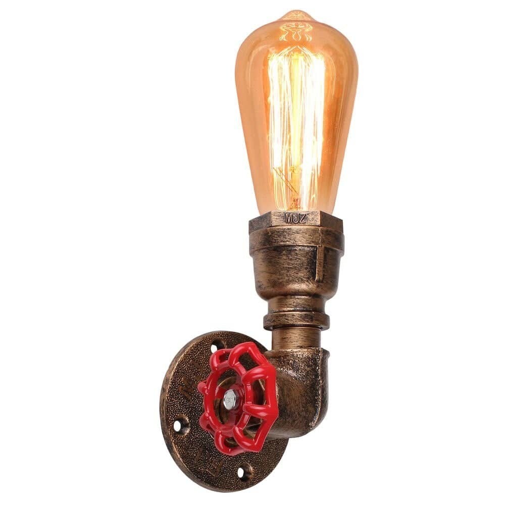 Iron Rust Water Pipe Vintage Wall Lamp