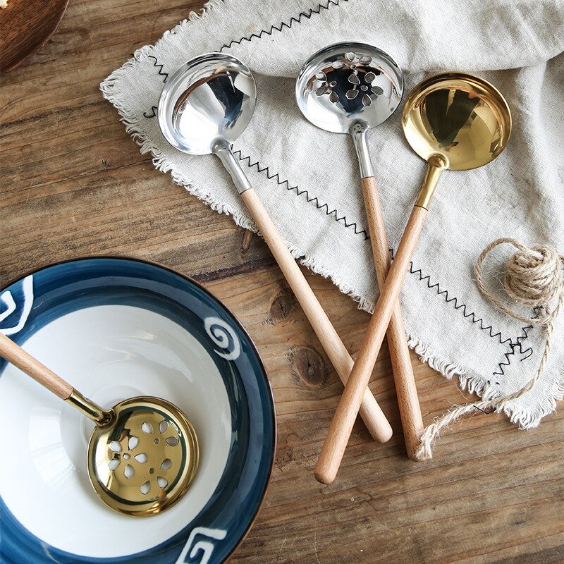 Wooden Handle Anti-hot Ladle