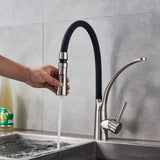 Single Handle 360 Rotate Pull Out Spray Sink Faucet