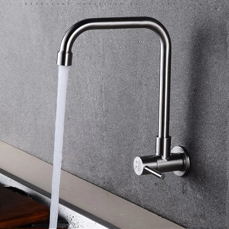 Wall Mounted Stream Sprayer Flexible Hose Kitchen Faucet