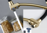 Pull Out Double Handle Single Hole Kitchen Faucet