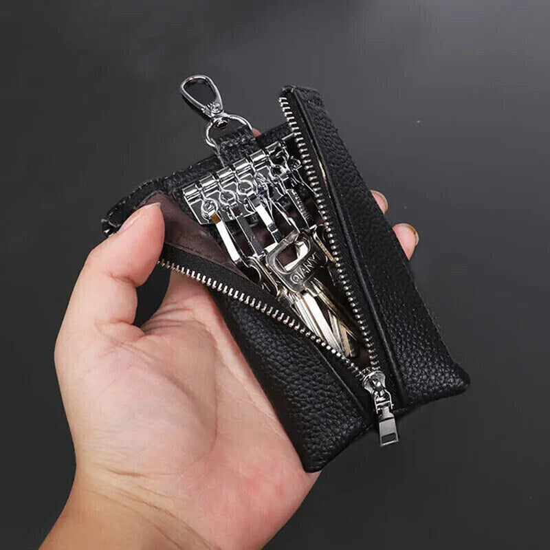 Leather Texture Closure Multifunction Key Wallet