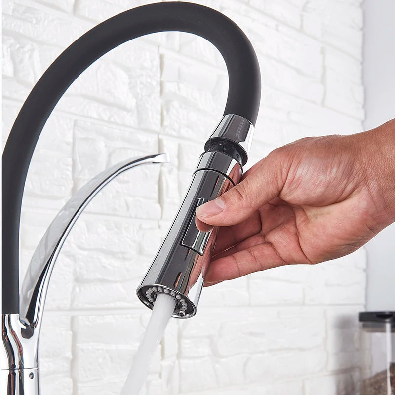 Single Handle 360 Rotate Pull Out Spray Sink Faucet