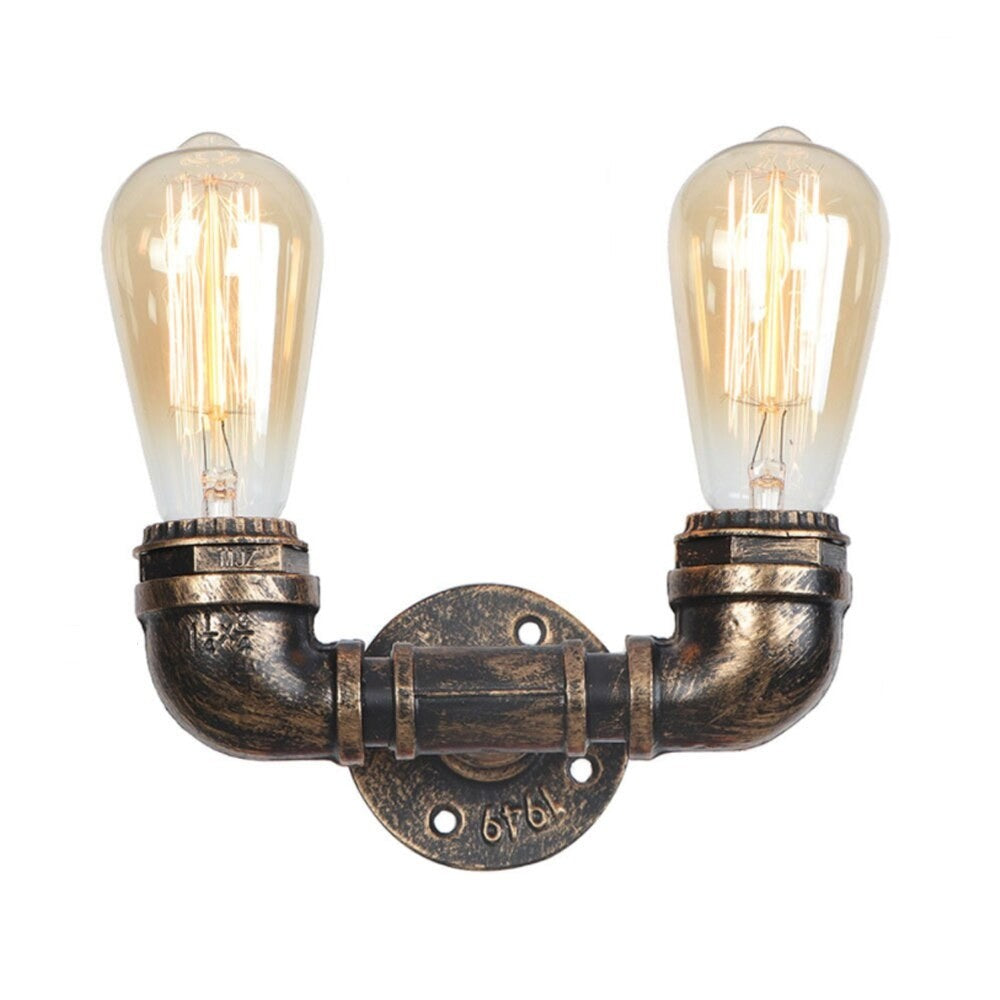 Vintage Water Industrial Rust Pipe Wall Lamp