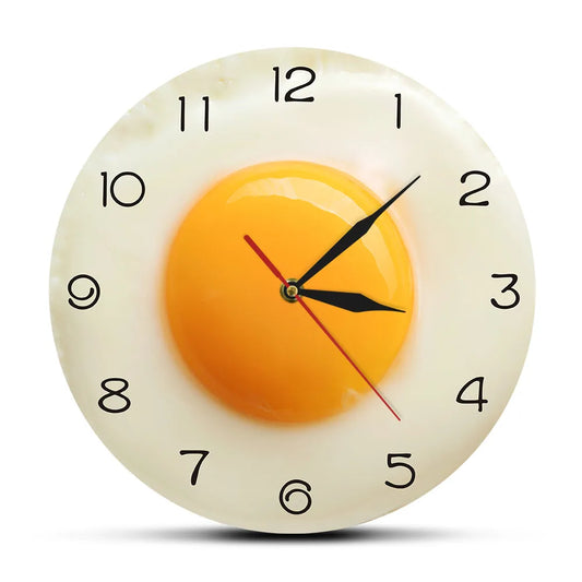 3D Sunny Side Up Fried Egg Wall Art Clock