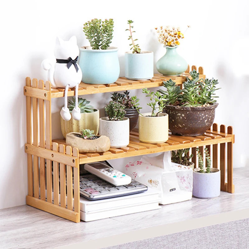 Wooden Flower Pot Storage Rack