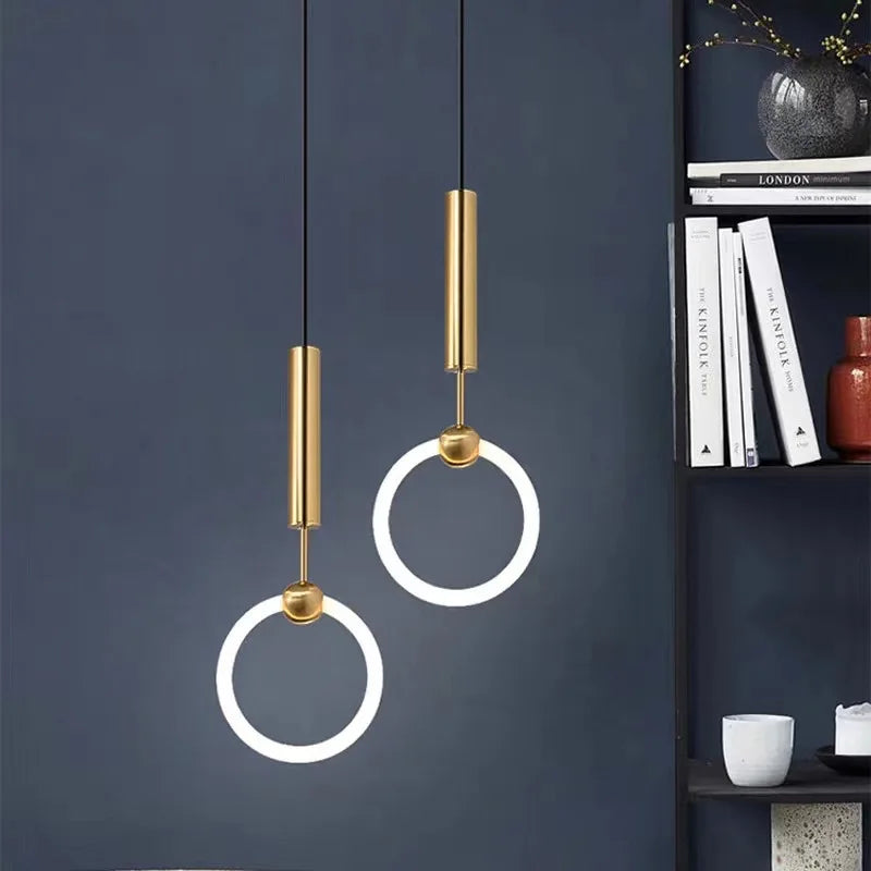 Modern LED Ring Pendant Lamp Nordic Golden Lighting