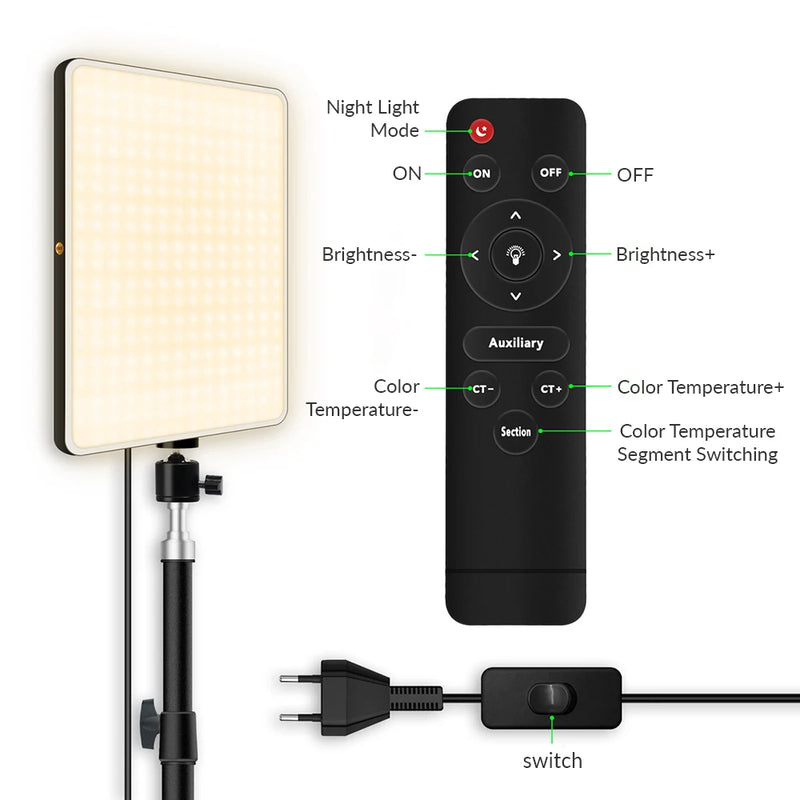 LED Light Panel Lighting Remote Control Lamp